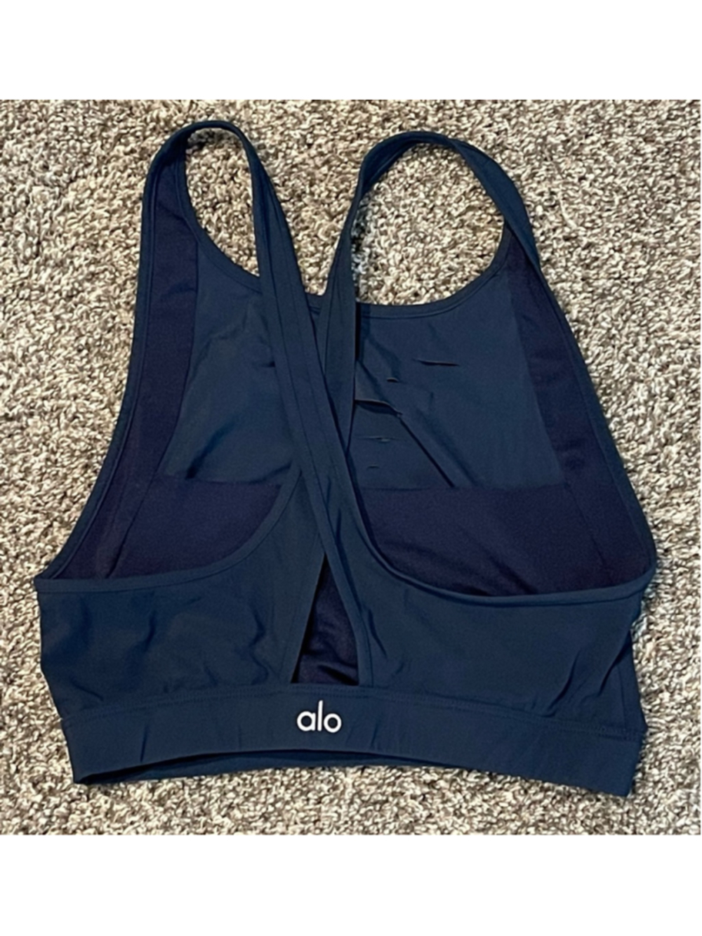 Alo Women’s Warrior Sport Bra, Size Small, Navy